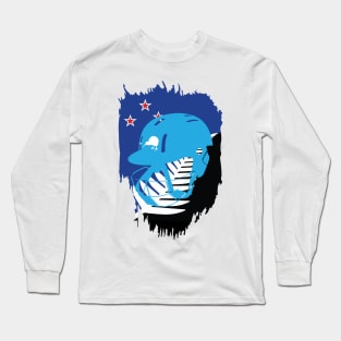 New Zealand Cricket Player Batsman Helmet Design Long Sleeve T-Shirt